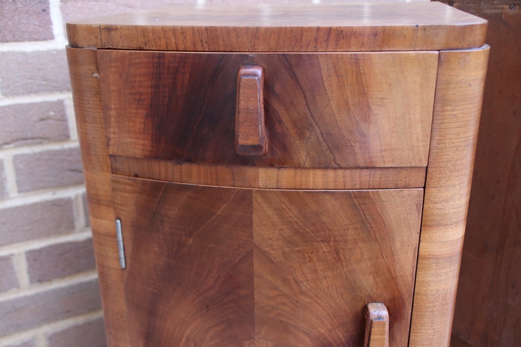 Pair of Art Deco Walnut Bedside Cabinets - Image 22