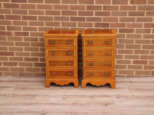 Pair of Burr Wood Bedside Chests