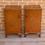 Pair of Antique Burr Walnut Bedside Cabinets