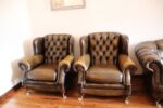 Pair of Thomas Lloyd Chesterfield Regent Armchairs