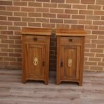 Pair of Antique Neoclassical English Pine Bedside Tables