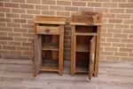Pair of Antique Neoclassical English Pine Bedside Tables - Image 9
