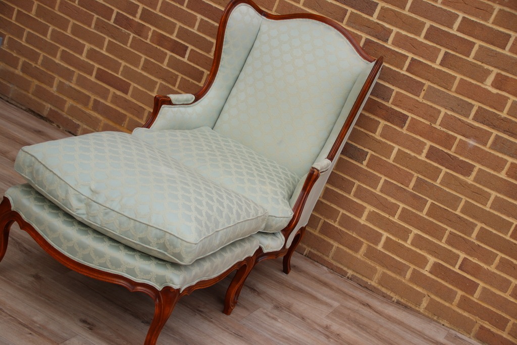 Wesley Barrell French Wingback Armchair with Footstool - Image 2