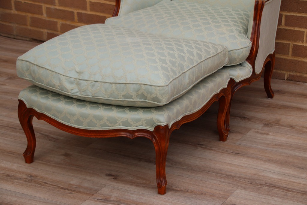 Wesley Barrell French Wingback Armchair with Footstool - Image 3