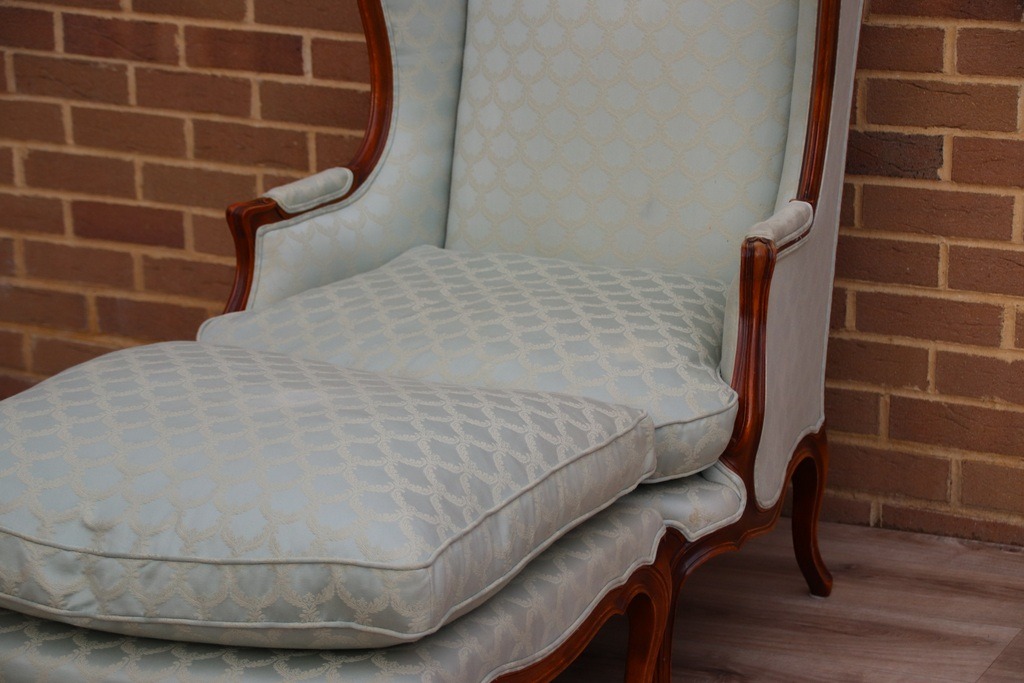 Wesley Barrell French Wingback Armchair with Footstool - Image 4