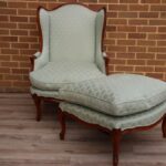 Wesley Barrell French Wingback Armchair with Footstool