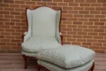 Wesley Barrell French Wingback Armchair with Footstool - Image 6