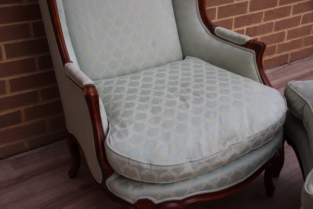 Wesley Barrell French Wingback Armchair with Footstool - Image 7