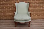 Wesley Barrell French Wingback Armchair with Footstool - Image 8