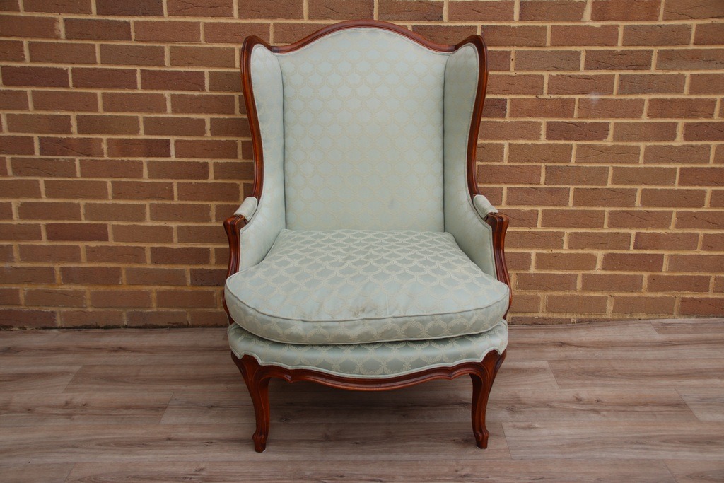 Wesley Barrell French Wingback Armchair with Footstool - Image 8