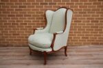 Wesley Barrell French Wingback Armchair with Footstool - Image 9
