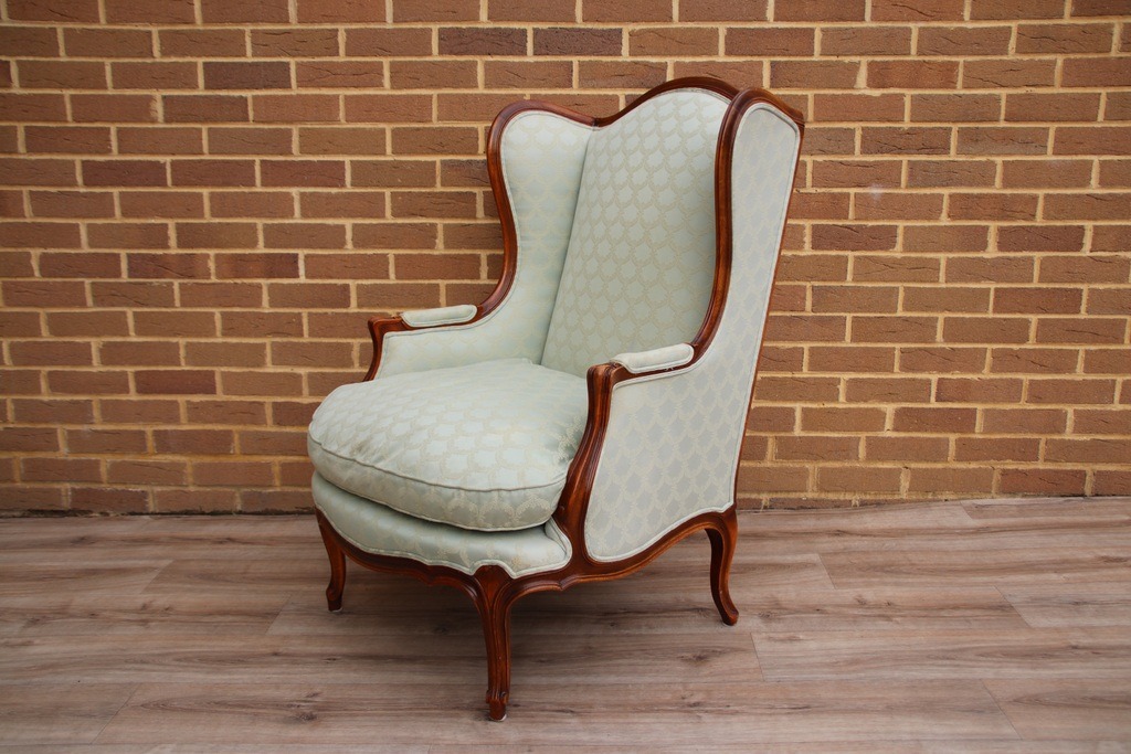 Wesley Barrell French Wingback Armchair with Footstool - Image 9