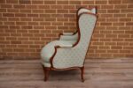 Wesley Barrell French Wingback Armchair with Footstool - Image 10