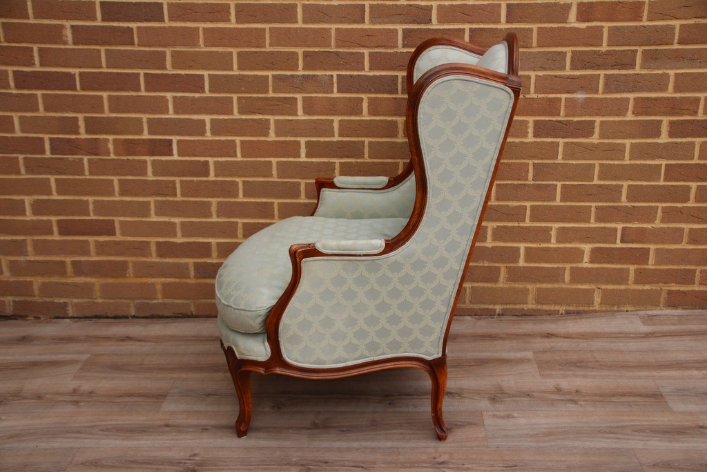 Wesley Barrell French Wingback Armchair with Footstool - Image 10