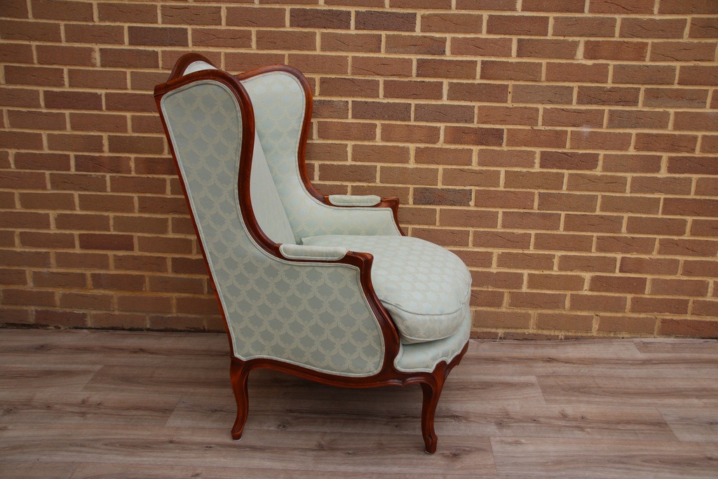 Wesley Barrell French Wingback Armchair with Footstool - Image 14