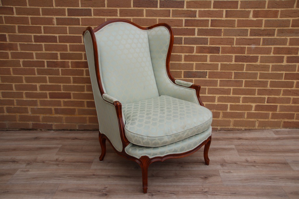 Wesley Barrell French Wingback Armchair with Footstool - Image 15