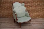 Wesley Barrell French Wingback Armchair with Footstool - Image 16