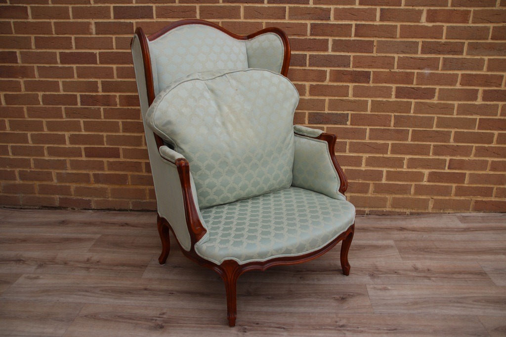 Wesley Barrell French Wingback Armchair with Footstool - Image 16
