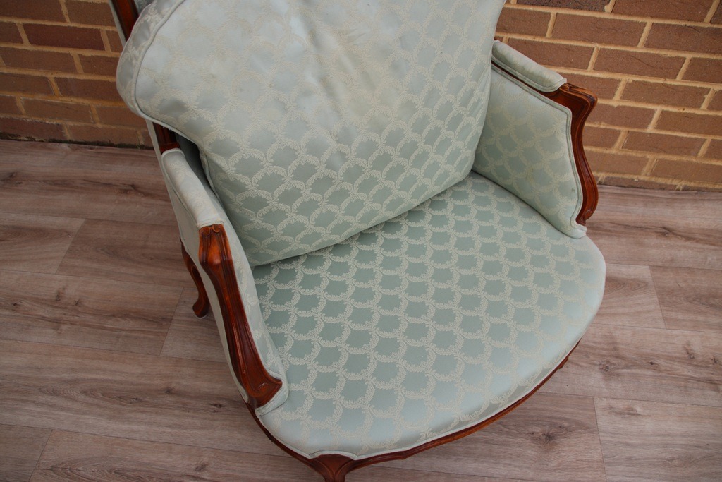 Wesley Barrell French Wingback Armchair with Footstool - Image 17