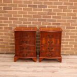 Pair of Burr Wood Bedside Tables