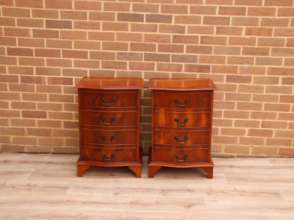Pair of Burr Wood Bedside Tables