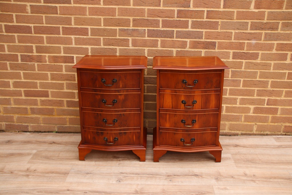 Pair of Burr Wood Bedside Tables - Image 2