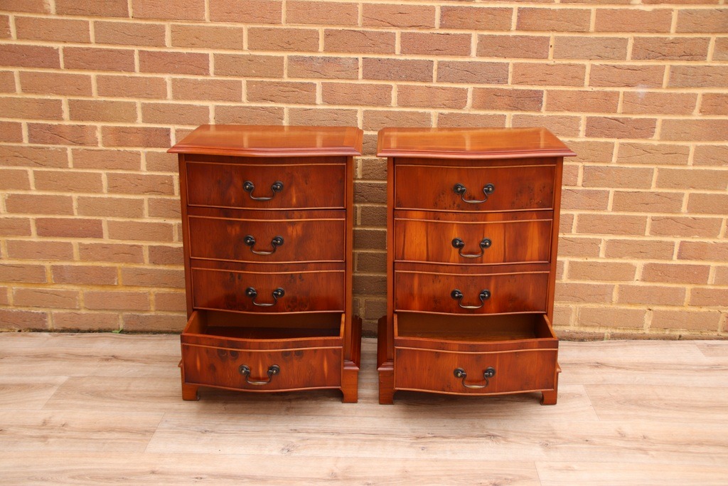 Pair of Burr Wood Bedside Tables - Image 3