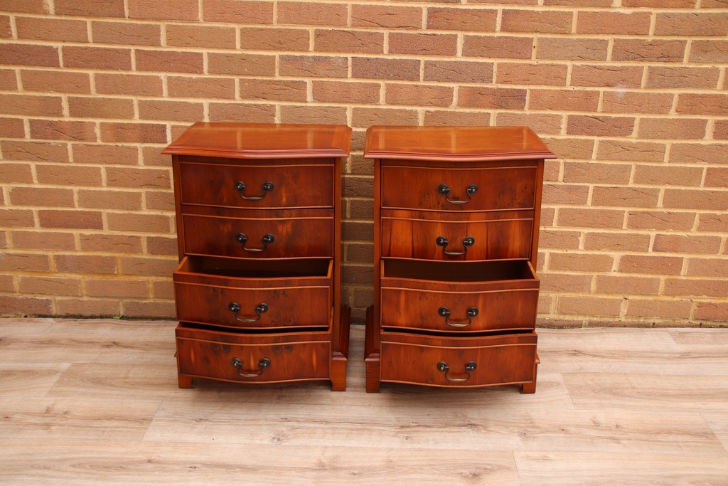 Pair of Burr Wood Bedside Tables - Image 4