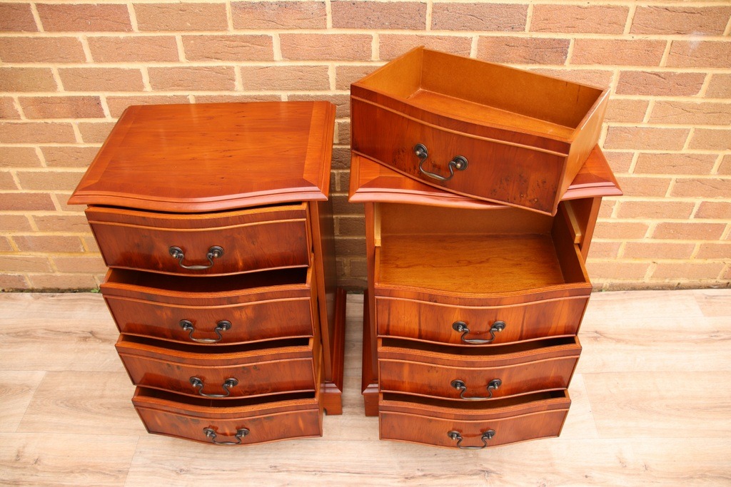 Pair of Burr Wood Bedside Tables - Image 11
