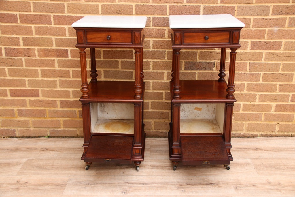 Pair of Victorian Bedside Tables - Image 11