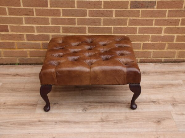 Chesterfield Whiskey Brown Footstool