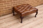 Chesterfield Whiskey Brown Footstool - Image 2