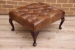 Chesterfield Whiskey Brown Footstool - Image 3