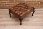 Chesterfield Whiskey Brown Footstool - Image 4