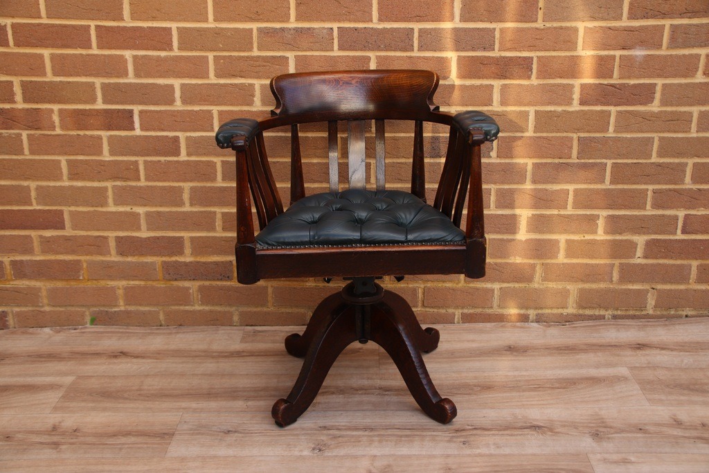 IMG_4666 Antique Banker’s Chair - Image 1