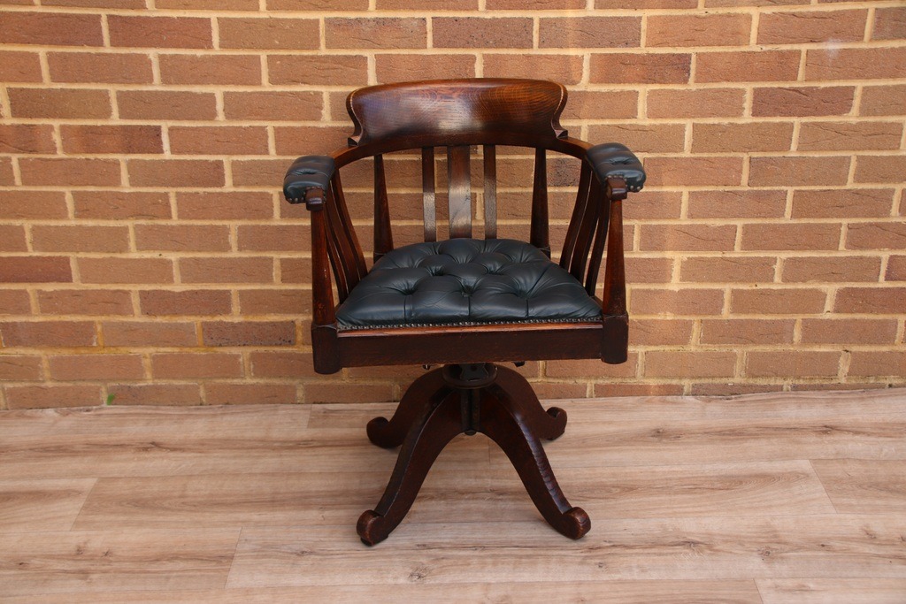 Antique Banker’s Chair - Image 2