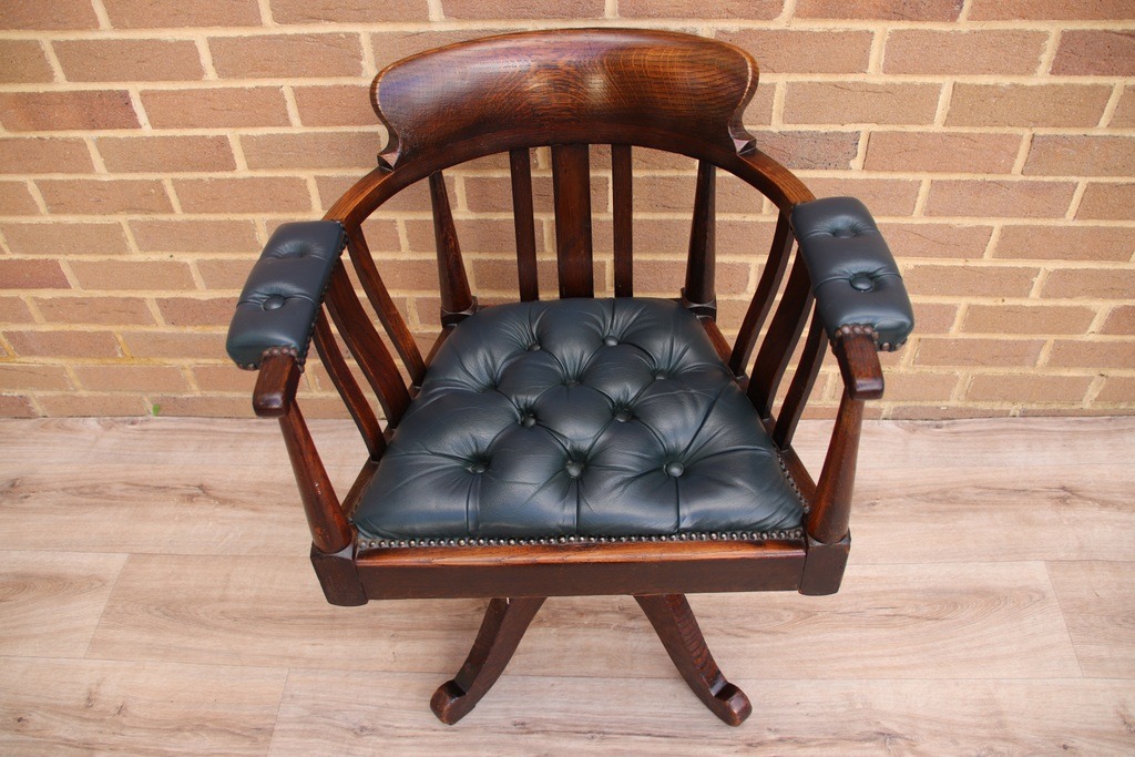 Antique Banker’s Chair - Image 3