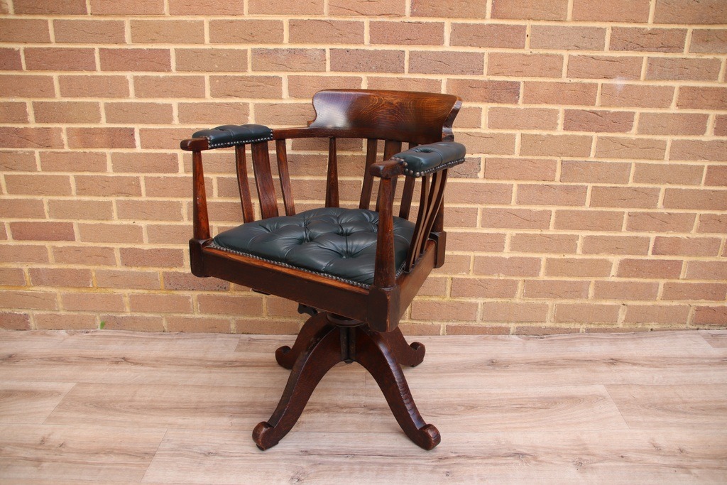 Antique Banker’s Chair - Image 4