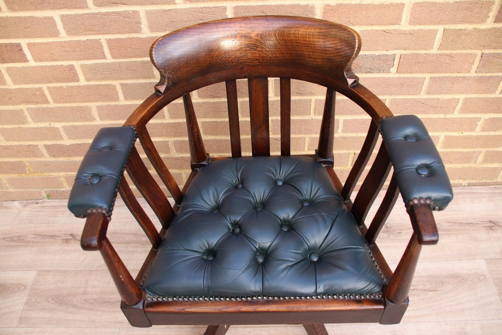 Antique Banker’s Chair - Image 9