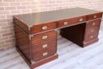 Military Campaign Pedestal Directors Desk - Image 2