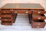 Military Campaign Pedestal Directors Desk - Image 7