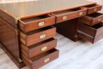 Military Campaign Pedestal Directors Desk - Image 9