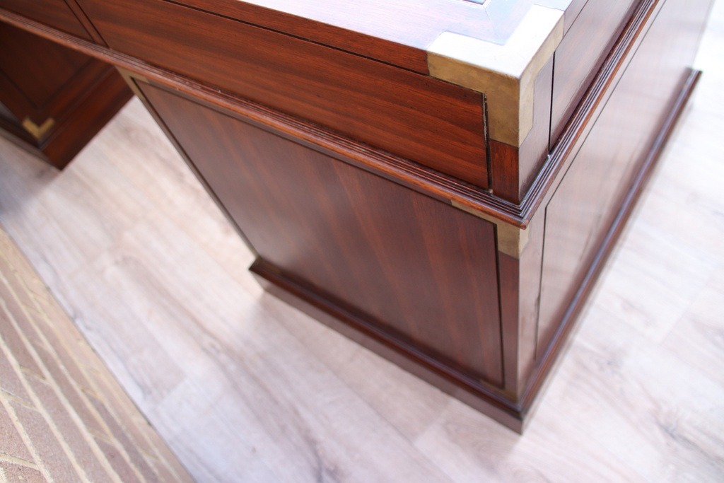 Military Campaign Pedestal Directors Desk - Image 20