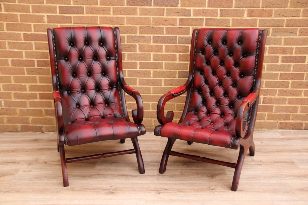 Pair of Chesterfield Slipper Chairs - Image 2