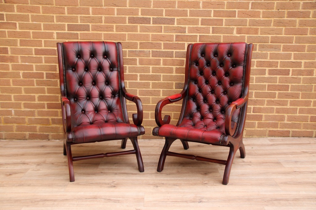 Pair of Chesterfield Slipper Chairs - Image 3