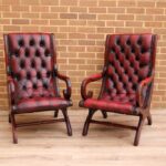 Pair of Chesterfield Slipper Chairs