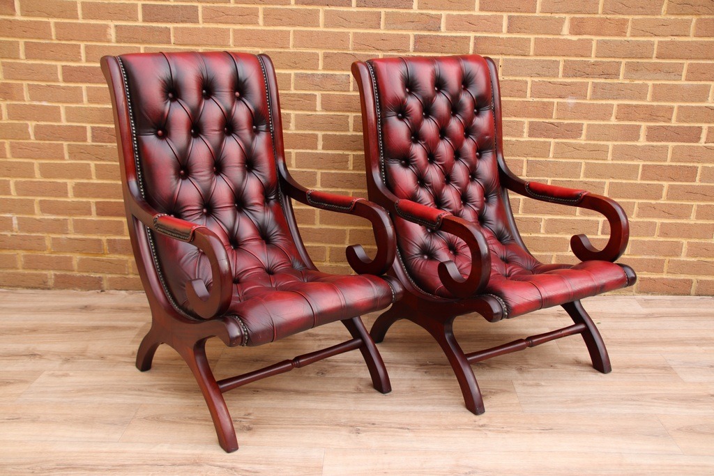 Pair of Chesterfield Slipper Chairs - Image 4