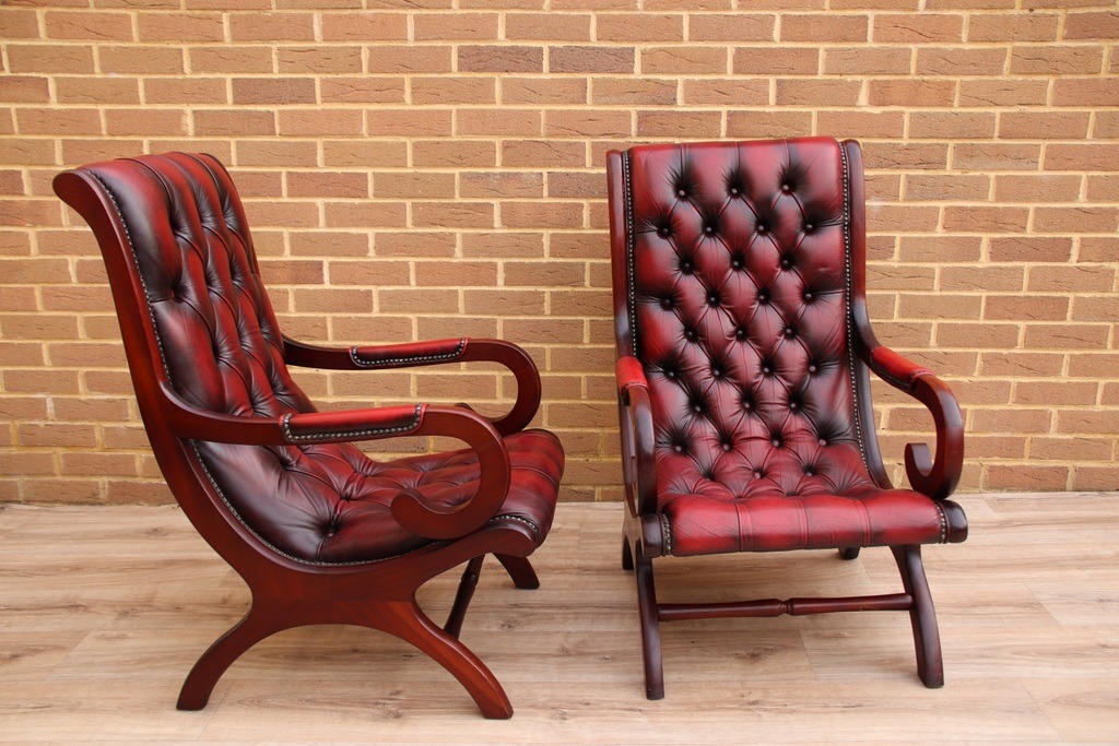 Pair of Chesterfield Slipper Chairs - Image 5