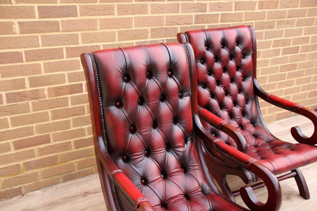 Pair of Chesterfield Slipper Chairs - Image 8