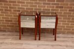 Pair of Glass Laura Ashley Bedside Tables